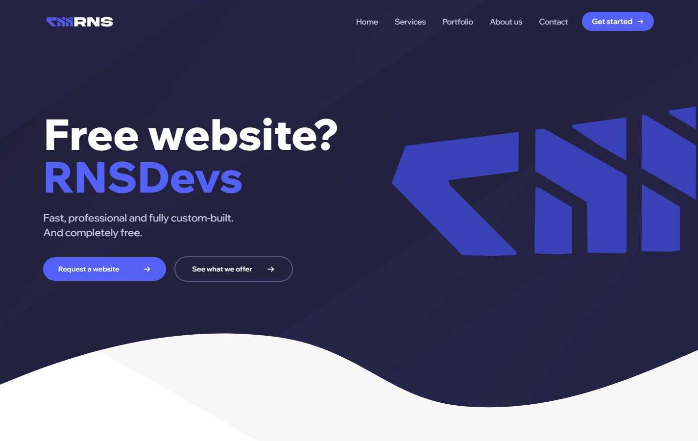 The RNSDevs homepage on a laptop